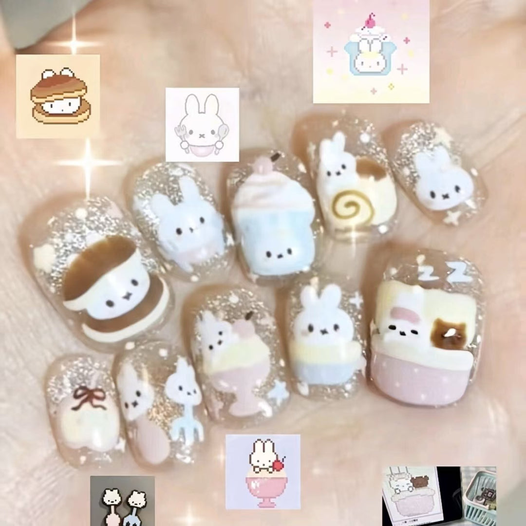 Whimsical Character Press-On Nail Art Set Kalsten