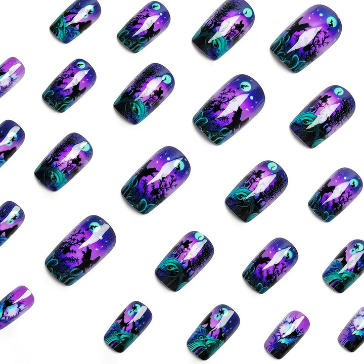 Nail art design with butterfly and night motif Kalsten