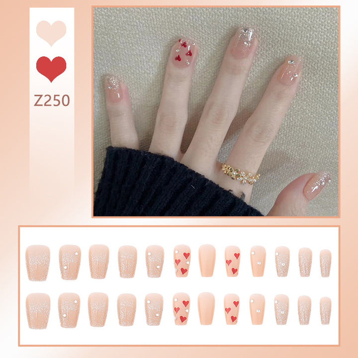 Elegant Rhinestone-Embellished Press-On Nails