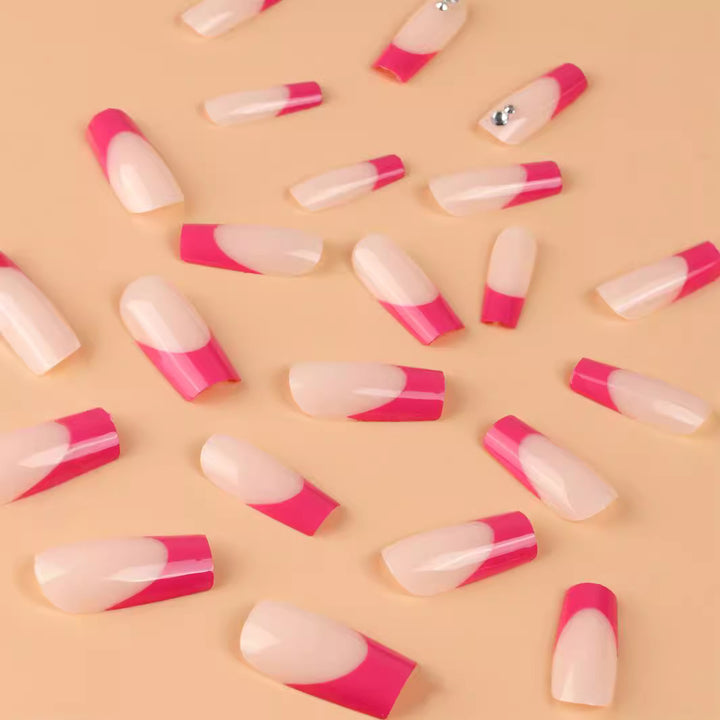 Elegant Almond-Shaped Nail Extensions with Rhinestone Accents Kalsten