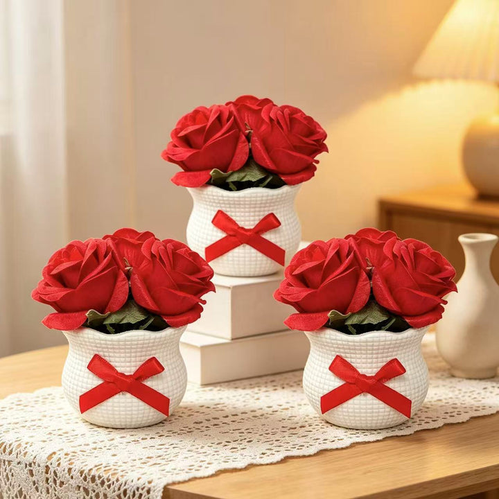 Decorative Faux Rose Plant Arrangement for Home Decor