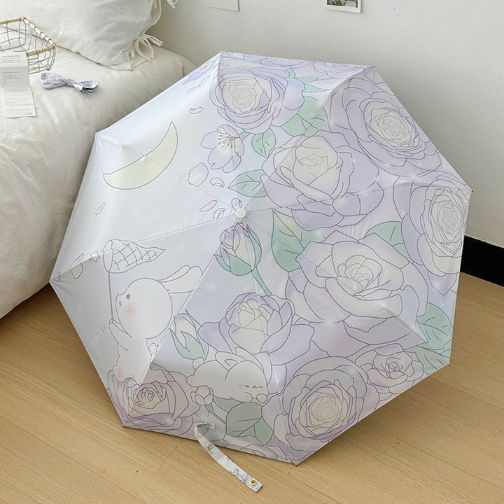 Ladies Folding Umbrella with Floral Minimalism Kalsten