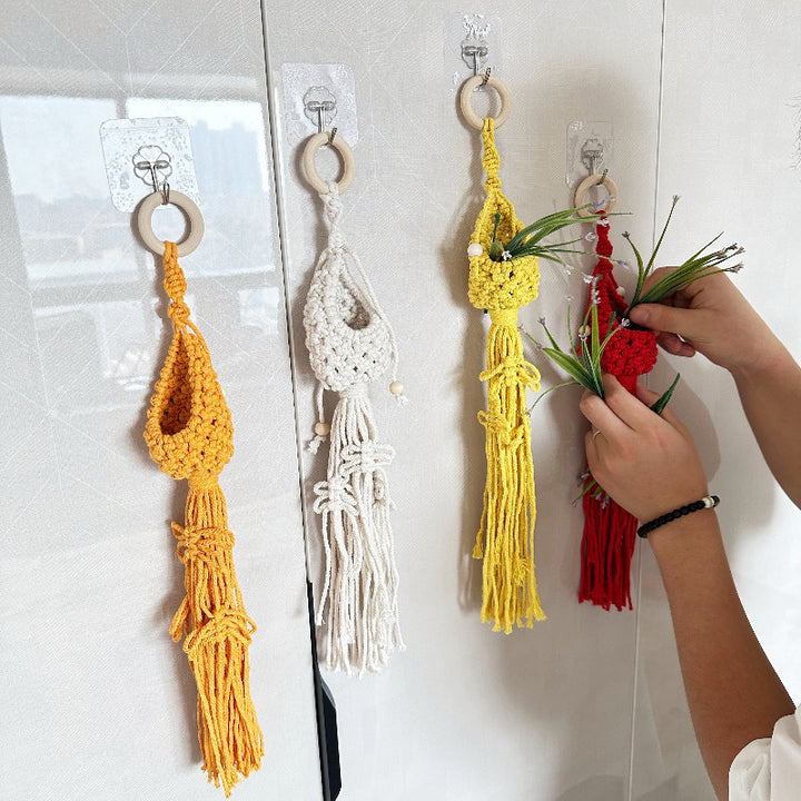 Macrame Plant Hanger with Decorative Tassels Kalsten