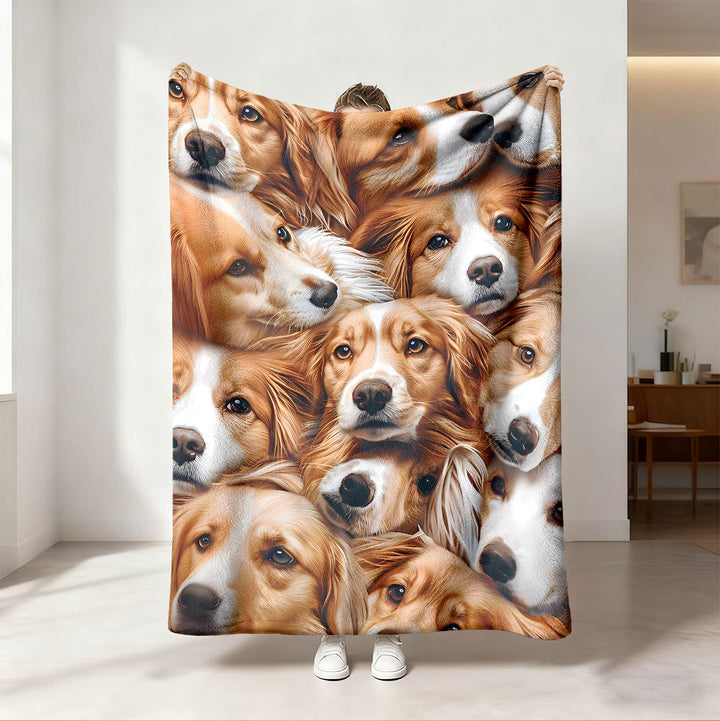 Cozy Dog-Themed Fleece Throw Blanket
