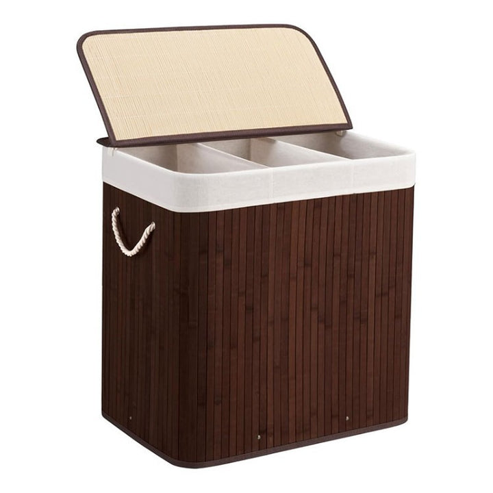 Bamboo Laundry Sorting Bin with Various Compartments Kalsten