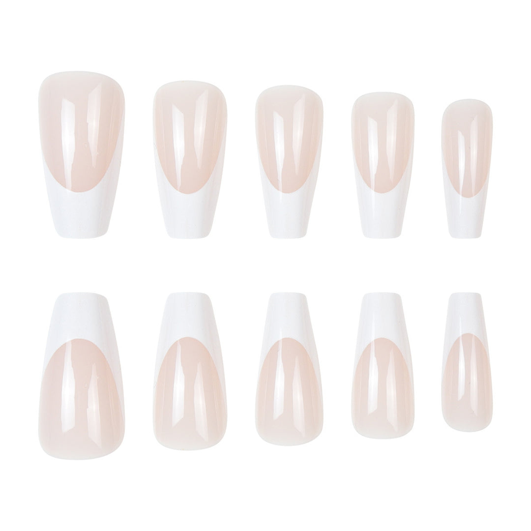 French Tip Long Press-On Nails Kalsten