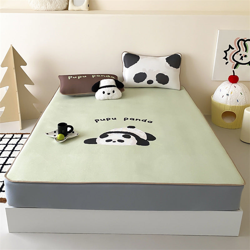 Child mattress topper with cute elephant print and non-slip bottom