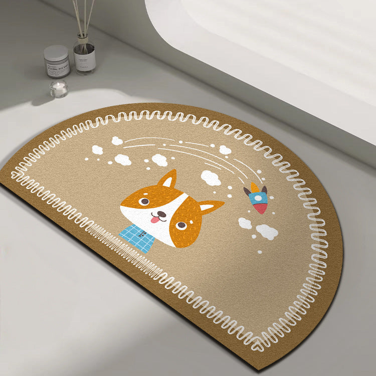 Playful Giraffe Themed Bath Mat