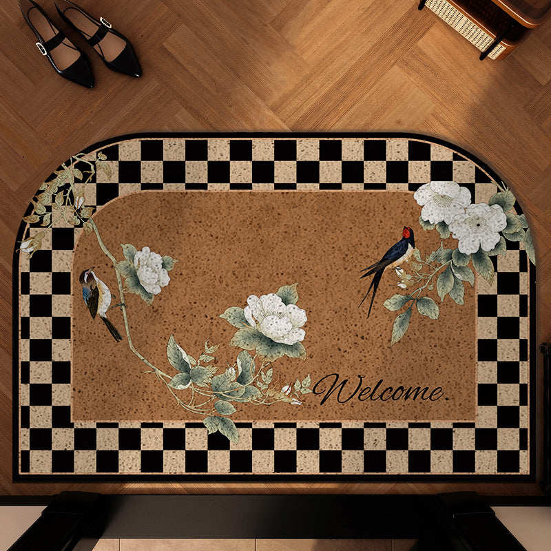 Artistic Floral Welcome Mat