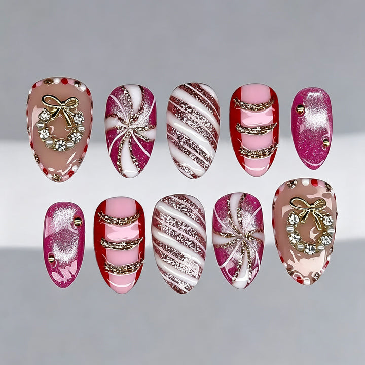 Decorative Holiday-Themed Press-On Nail Set