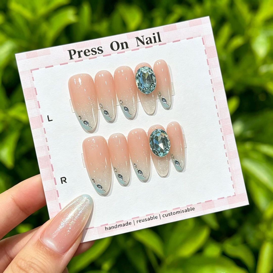 Artistic Press-On Nail Set with Floral and Patterned Designs