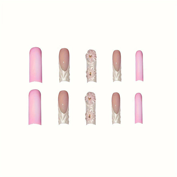 Artistic Floral Press-On Nail Extensions Kalsten