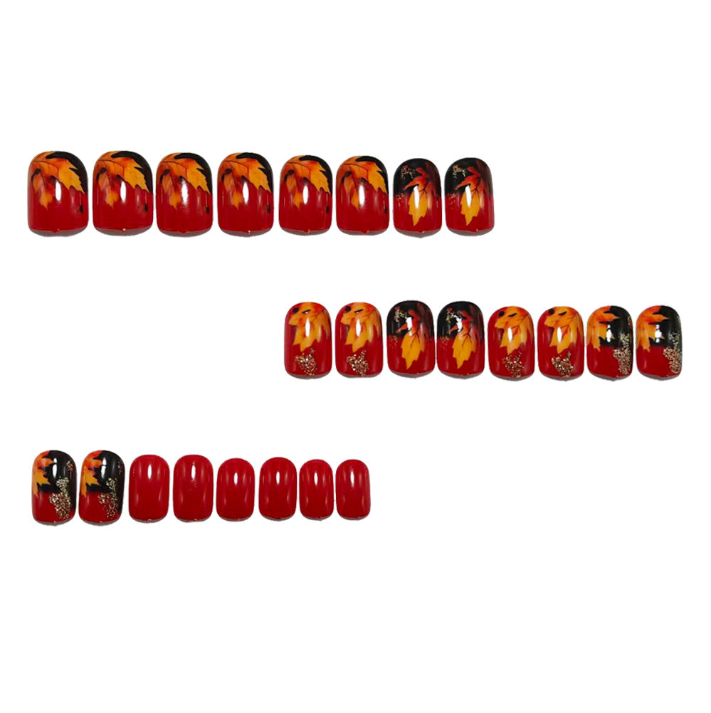 Artifical Nails in Autumn Leaf Design Kalsten