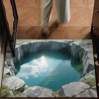 Artistic Water Ripple Print Area Mat Kalsten