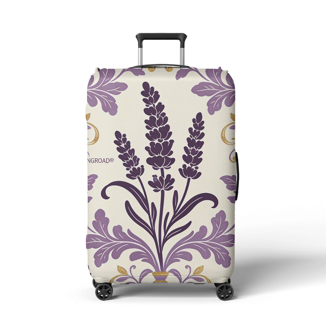 Women’s suitcase cover with floral lavender pattern Kalsten