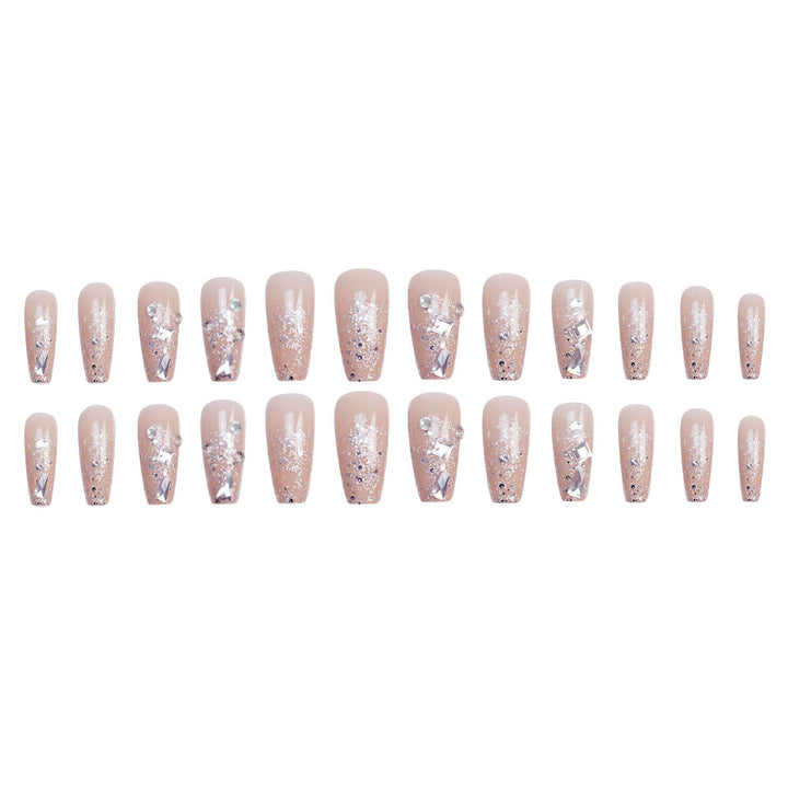 Glittery Rhinestone-Embellished Press-On Nail Set Kalsten