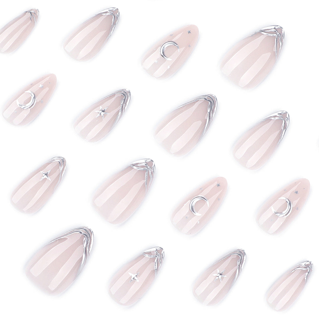 Elegant Nail Art with Moon and Star Designs Kalsten