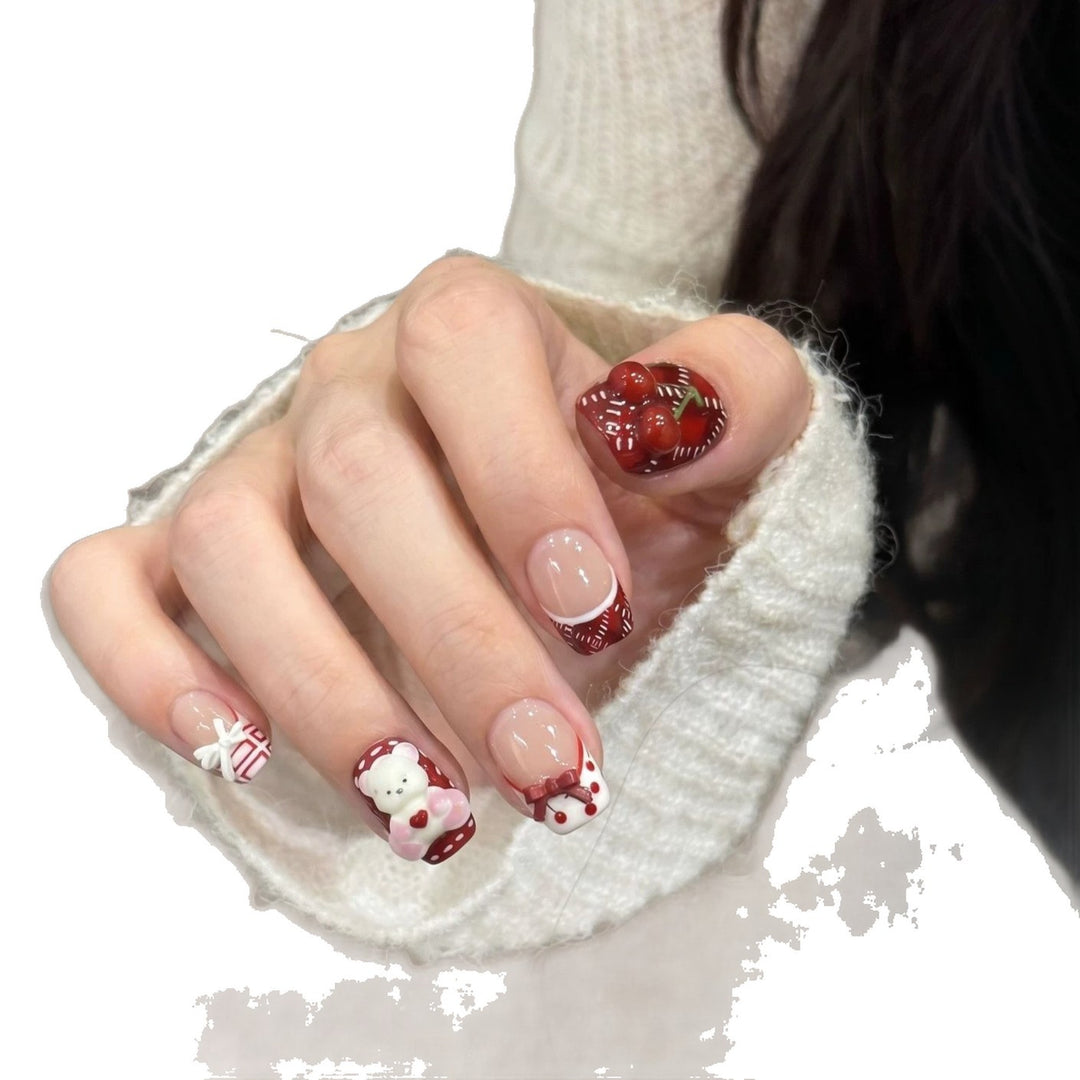 Whimsical Dessert-Themed Press-On Nail Art Set Kalsten
