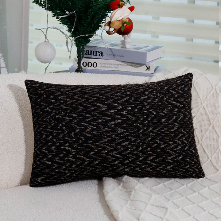 Rectangular Houndstooth Boucle Pillowcase with textured weave appearance and fine linen touch Kalsten