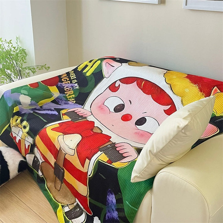 Playful Cartoon-Themed Throw Blanket