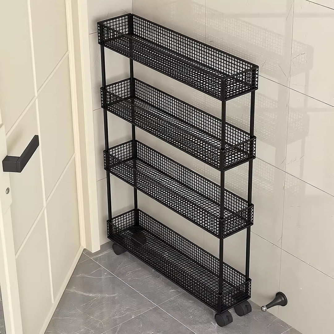 Slim Narrow Pull-Out Mesh Storage Organizer for Cabinet and Door Gap