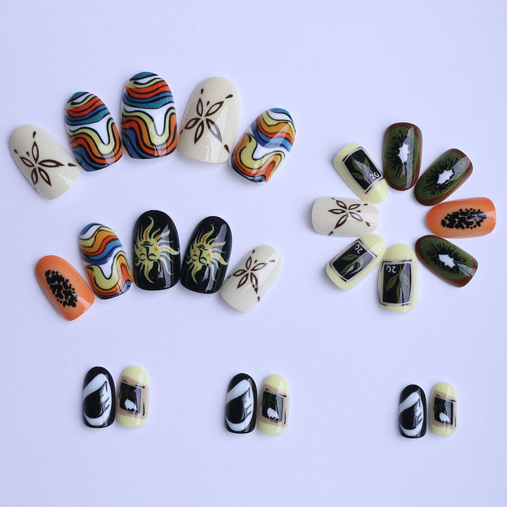 Creative Nail Art with Abstract Design Kalsten