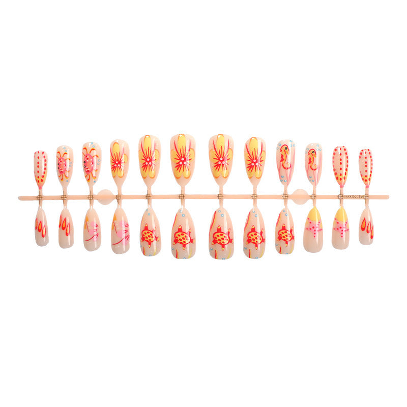 Creative nail art set with colorful flower design Kalsten