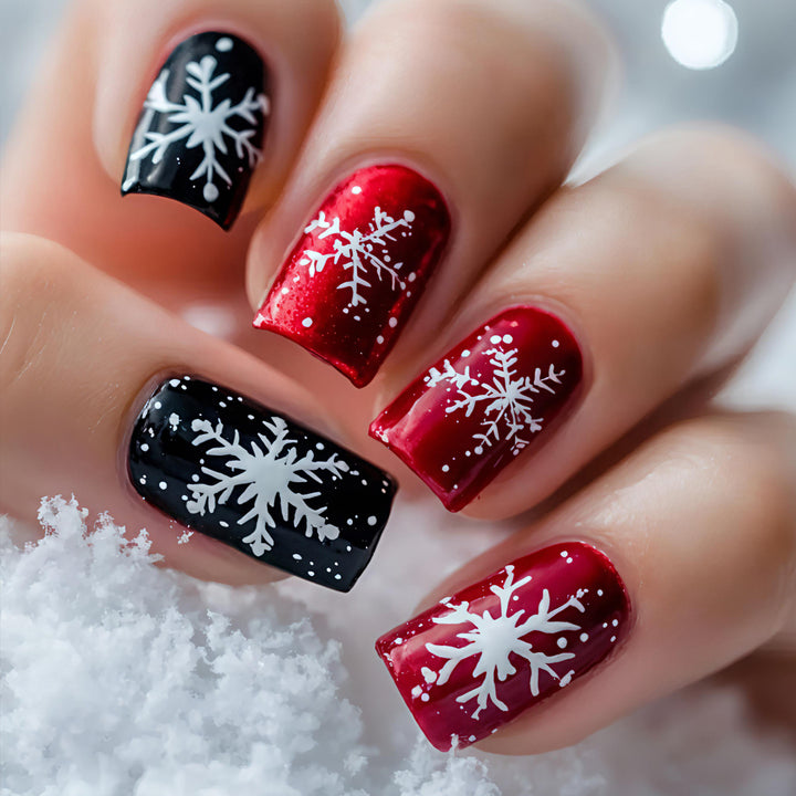 Artificial nails with winter snowflake design Kalsten