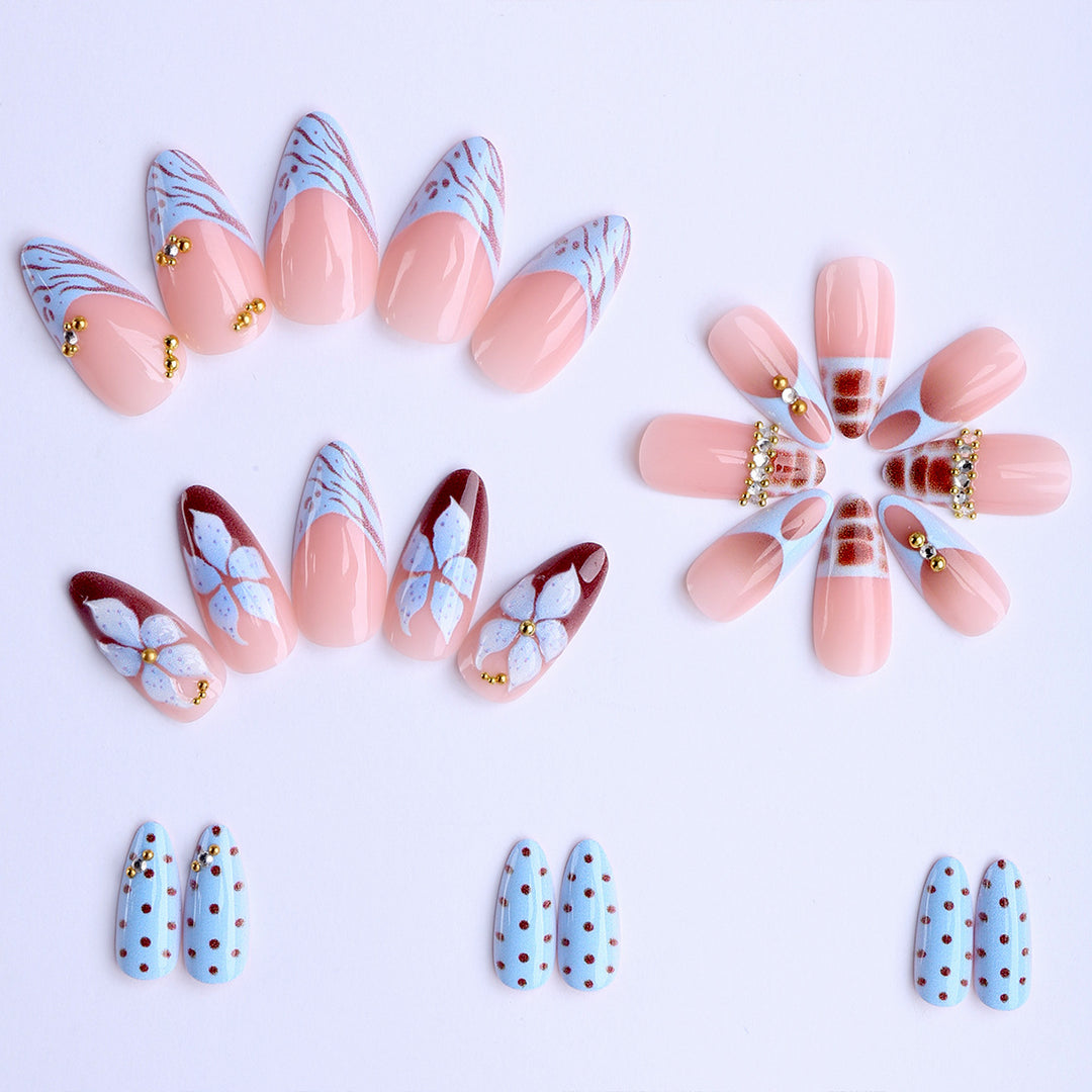 Artificial nails with creative floral and geometric designs Kalsten