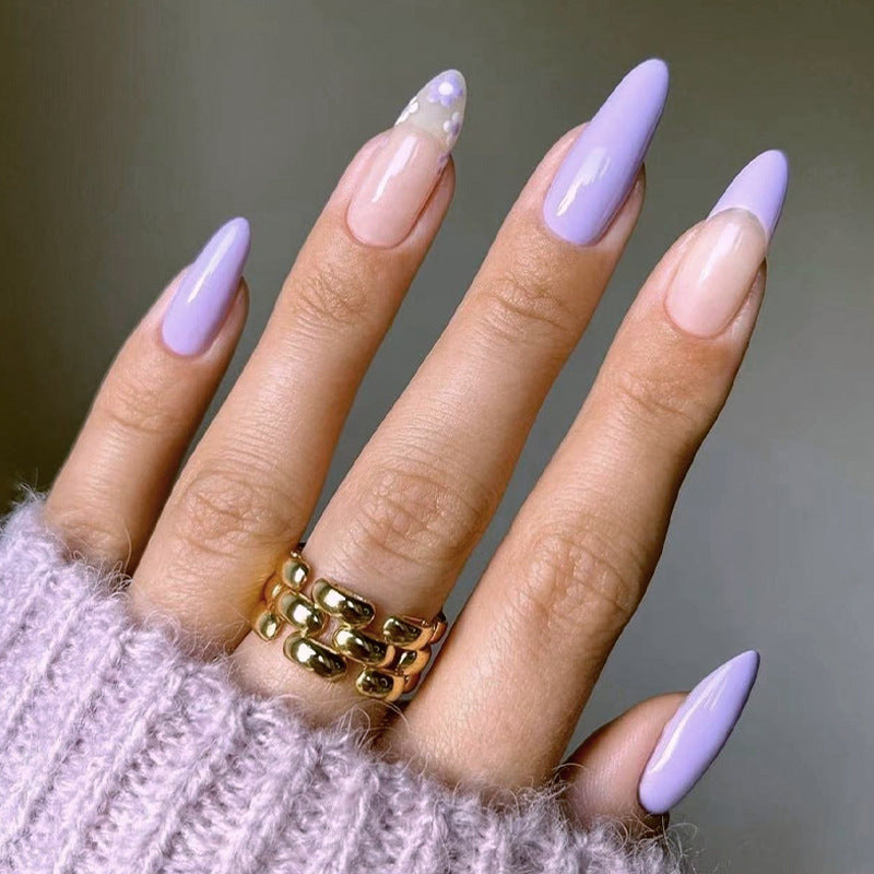 Artificial nails with floral minimalism Kalsten