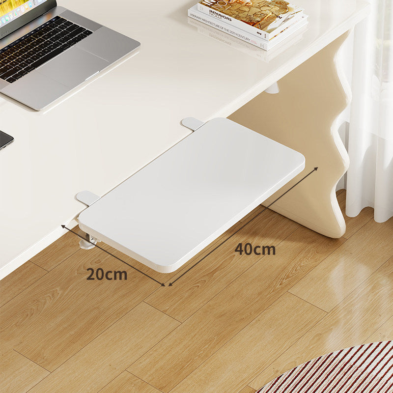 Under-Desk Bamboo Slide-Out Work Surface Clamp-Mounted Keyboard & Mouse Platform