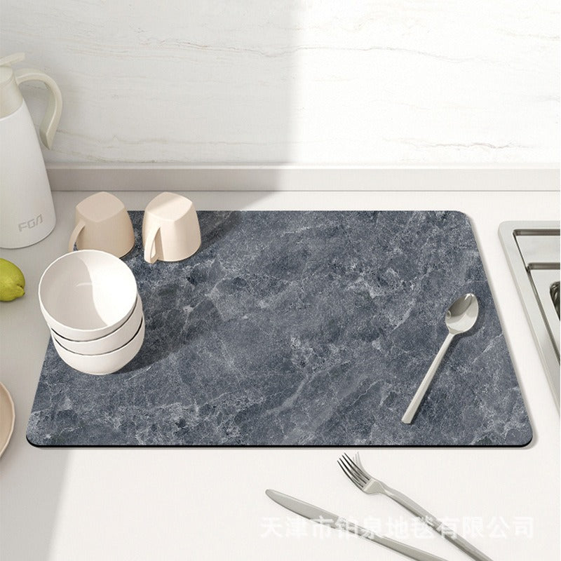 Stylish Marble-Effect Kitchen Mat Kalsten