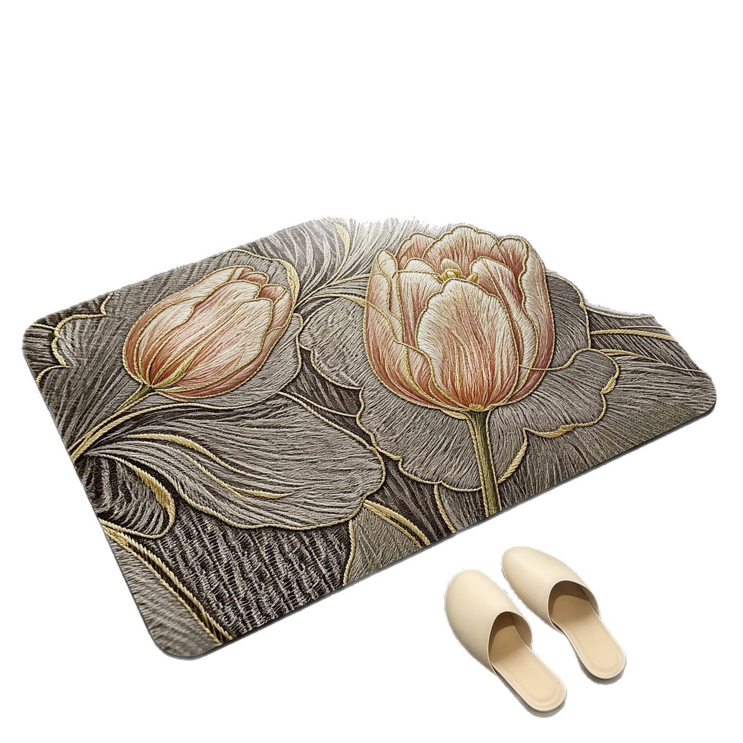 Elegant Floral Patterned Bath Mat Kalsten