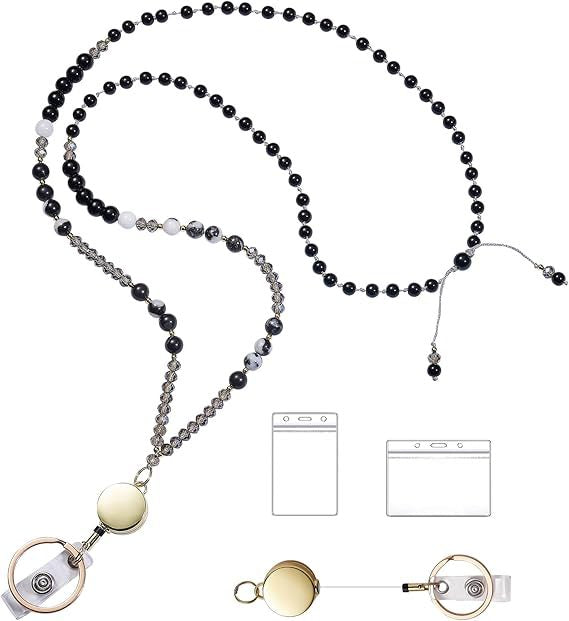 Beaded Eyewear Lanyard with Retractable Clip Kalsten