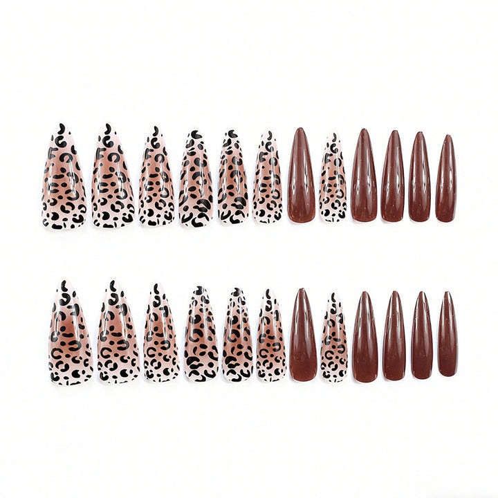 Artistic Stiletto Nail Extensions with Leopard Design Kalsten