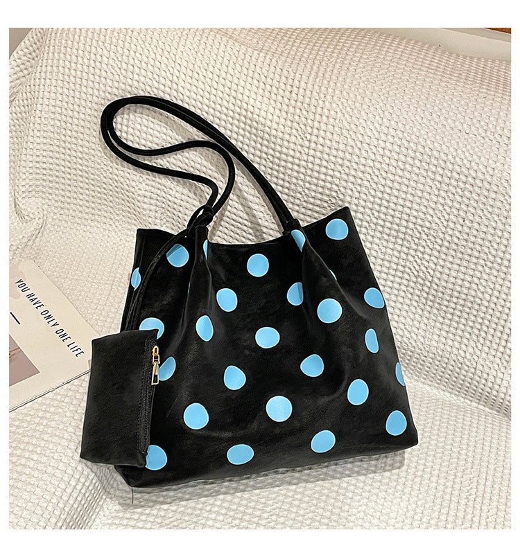 Spacious Polka Dot Tote Bag