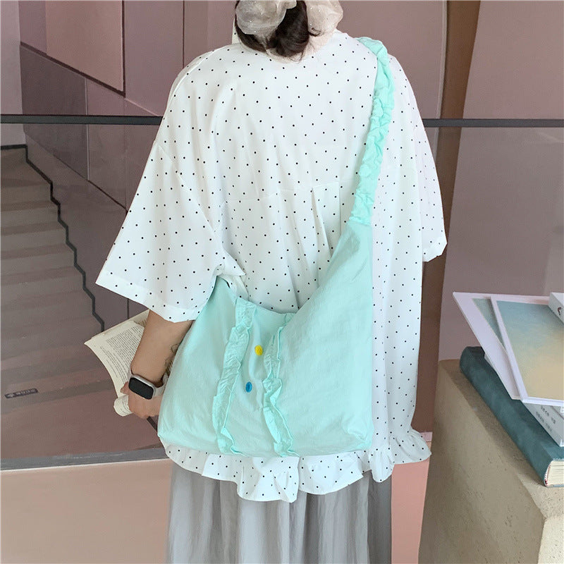 Ruffled Handmade Shoulder Bag