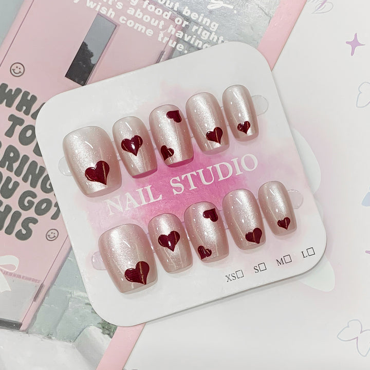 Artificial nail tips with heart design Kalsten
