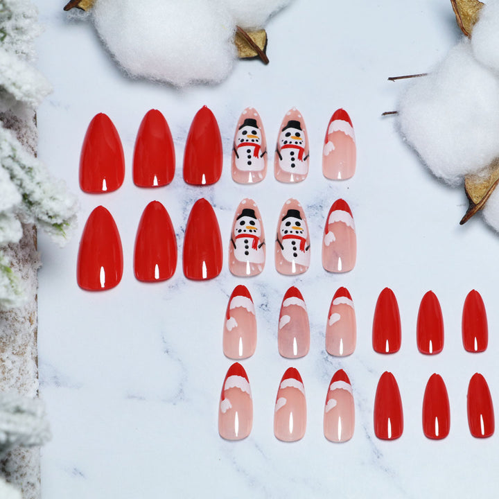Festive Winter-Themed Press-On Nail Set Kalsten