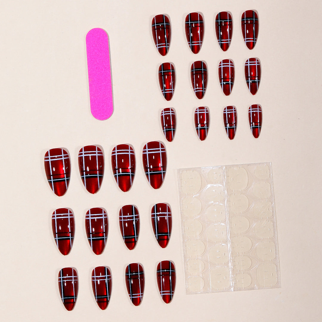 Trendy Plaid Nail Art Extensions Kalsten