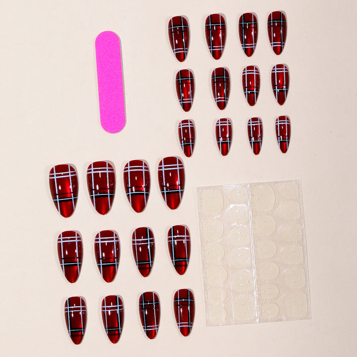 Trendy Plaid Nail Art Extensions Kalsten