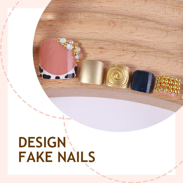 Artificial nail set with elegant embellishments and stylish patterns Kalsten