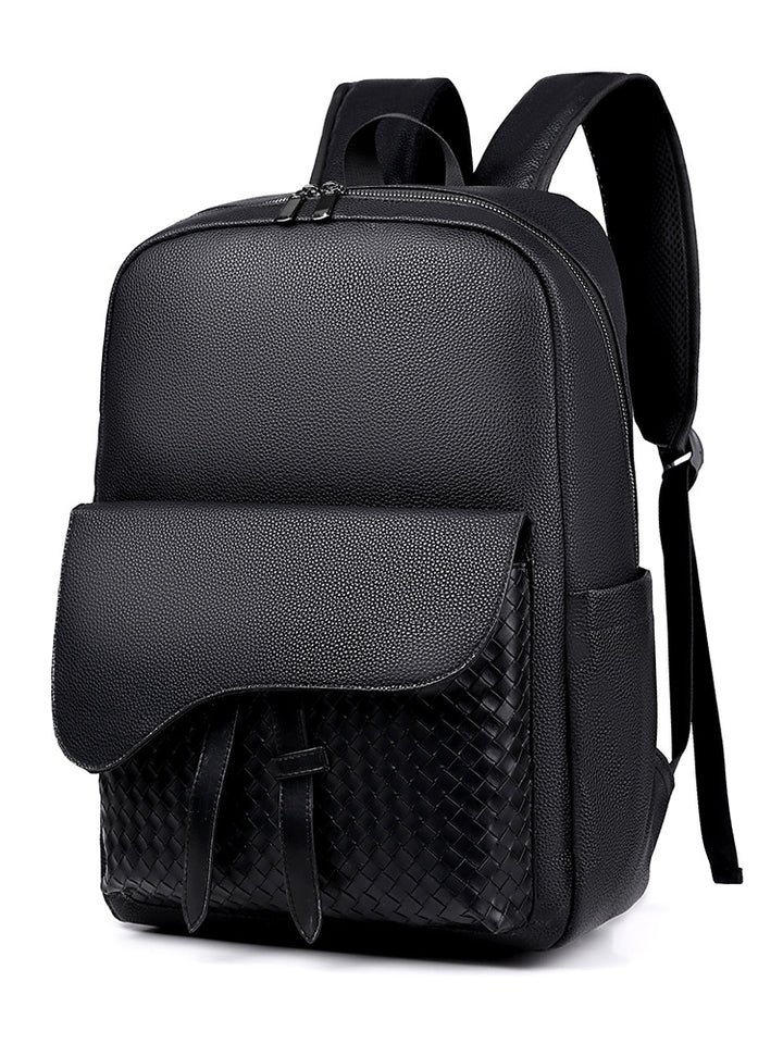 Elegant Textured Leather Backpack Kalsten