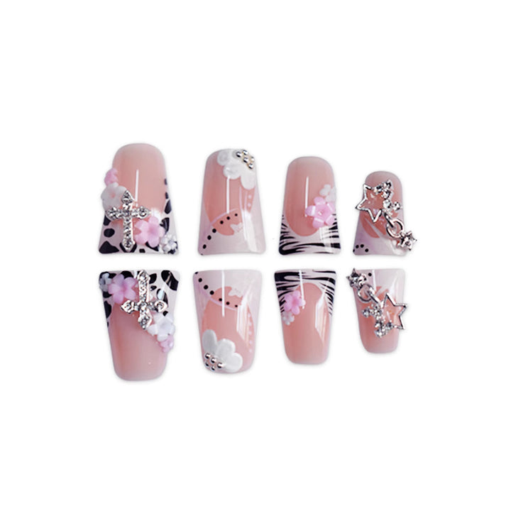 Artistic 3D Floral Press-On Nails Kalsten