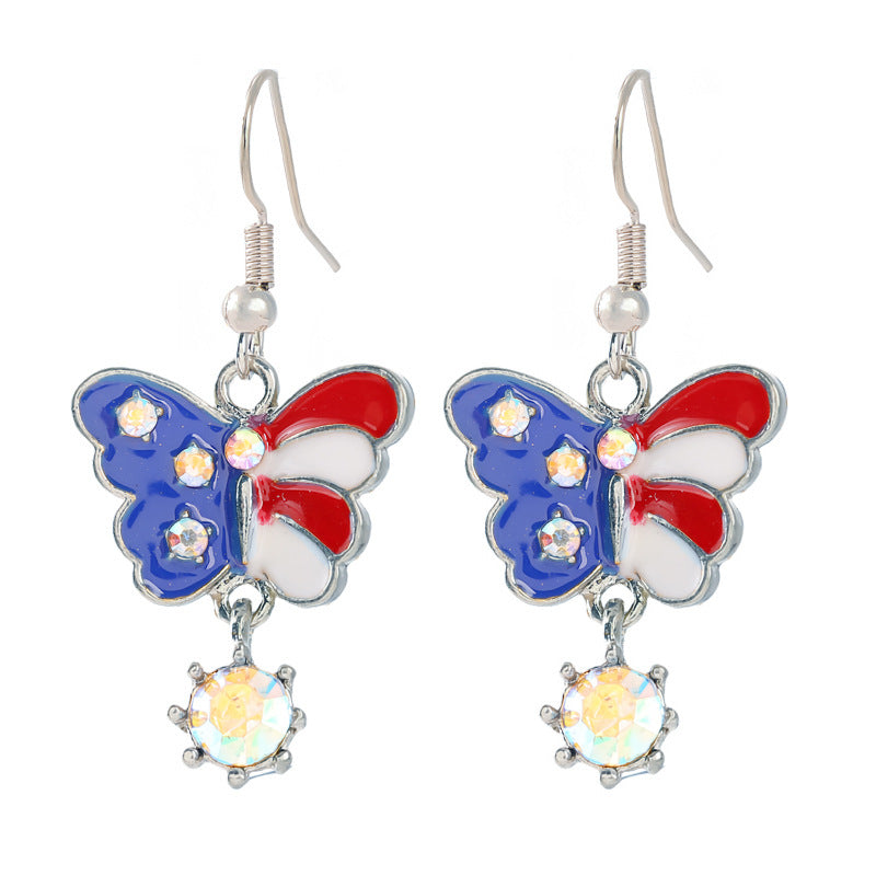 Women nan enamel horseshoe earrings with star motif and fishhook closure Kalsten