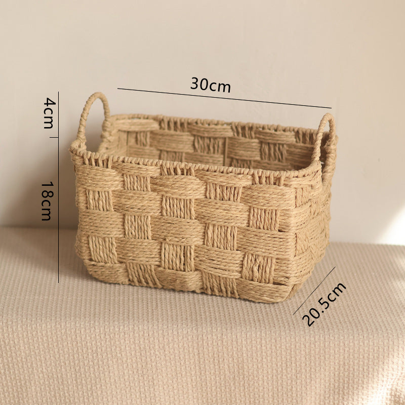 Handmade storage basket with practical handle Kalsten