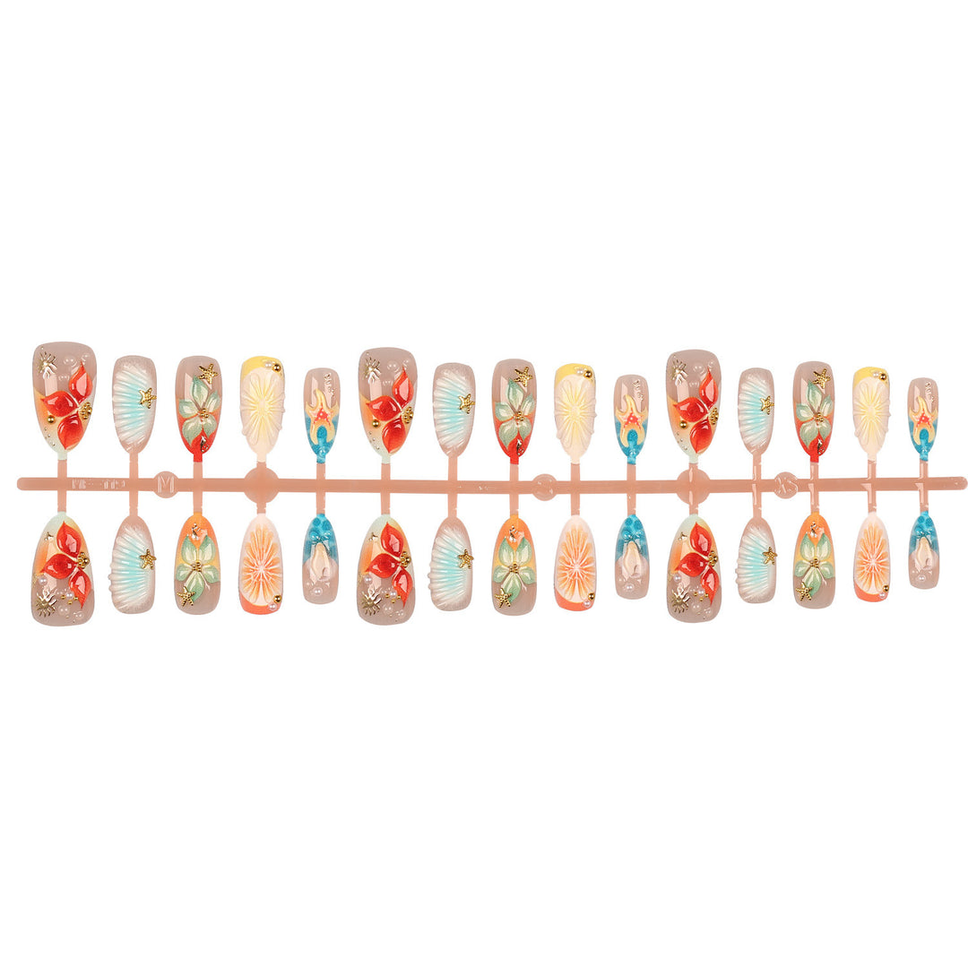 Artistic Summer-Themed Nail Tips