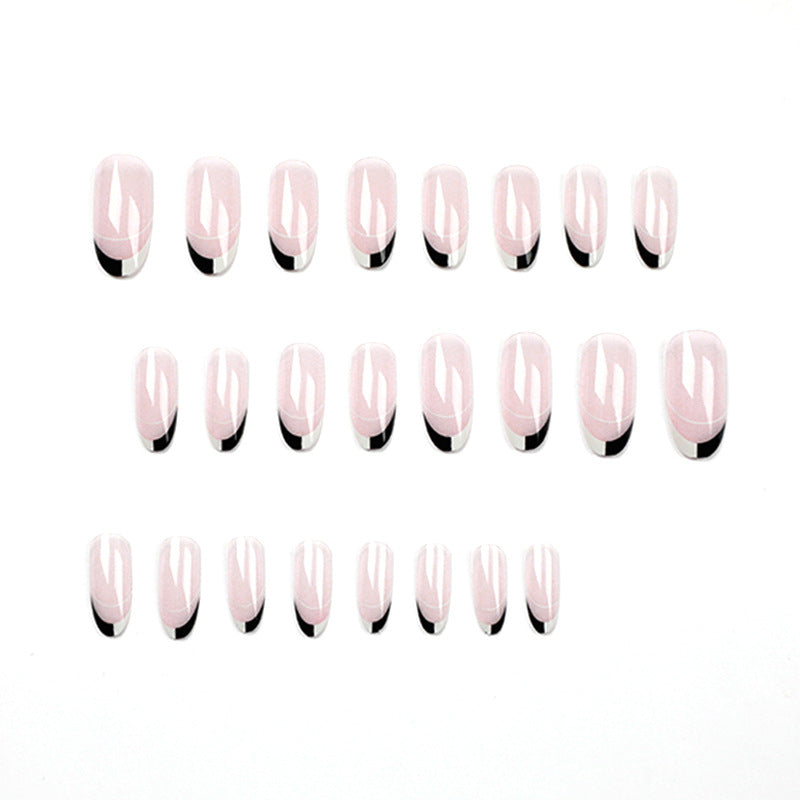 Artificial nail art with modern French-tip design Kalsten