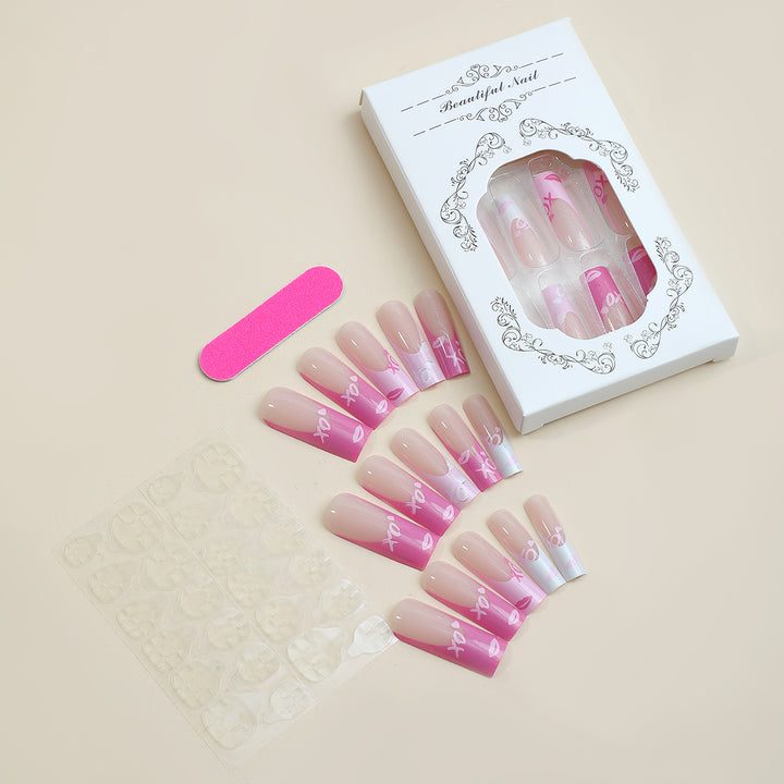 Artistic Press-On Nails Set with Elegant Gradient Design kalsten