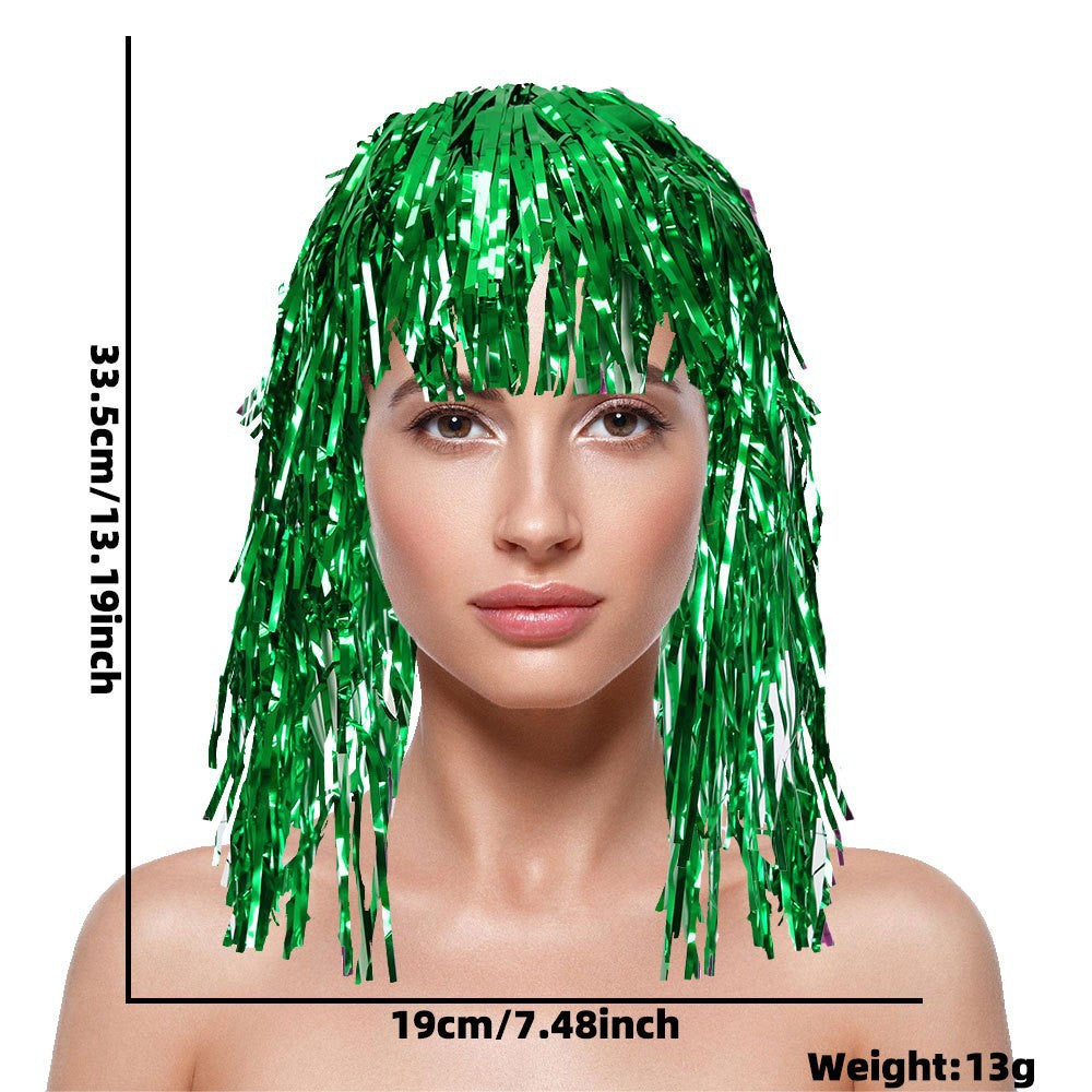 Women's nan metallic foil fringe hula skirt with elastic waistband party costume Kalsten